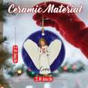 6 x Love Angel Christmas Ornament, Dodosky 2.8in Ceramic Angel Ornaments, Xmas Decor, Christmas Tree Ornaments, Xmas Decorations for Tree, Holiday Ornament, Christian Gifts, Religious Spiritual Gifts