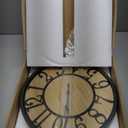 Maxstar Wall Clock for Living Room, Metal & Wood Silent Rustic Farmhouse with Arabic Numeral, Battery Operated Wall Clocks Decorative for Bedroom Office Home Decor 13inch Black