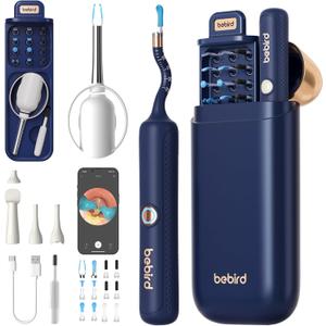 Bebird Earsight Plus R37R Ear Cleaning Camera Wax Removal Tool kit, Flexible Ear Scope Otoscope Camera Light, Visual Ear Picker Wireless Earwax Remover Tweezers for Adults & Kids (Blue)