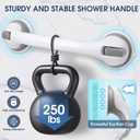 Auroras Strong Suction Cup Grab Bars for Bathtubs and Showers, 2 Pack Removable Heavy Duty Shower Grab Bars for Seniors No Drilling, 16 Inch Non-Slip Shower Handles for Elderly,Children,Injured