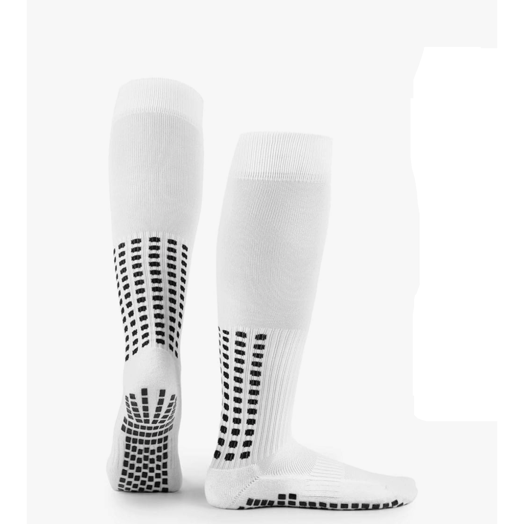 LUX Anti Slip Soccer Knee Socks, Non Slip Football/Basketball/Hockey Sports Grip Socks, One size