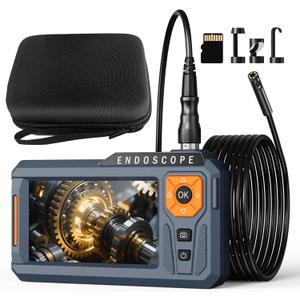 5 Dual Lens Endoscope Camera with Light, 1080P Borescope Inspection Camera with Photo & Video, 7.9mm IP67 Waterproof Sewer with 7 LED Lights,16.5FT Semi-Rigid Cable, Built-in 32G Card