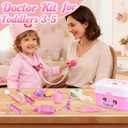 Girl Toys Doctor Kit for Toddlers 3-5 with Plush Dog, 39 PCS Kids Vet Play Set with Heartbeat Sound Stethoscope & Dress Up Toddler Doctor Costume & Hat, Pretend Play Pet Vet Toy for Girls Gifts