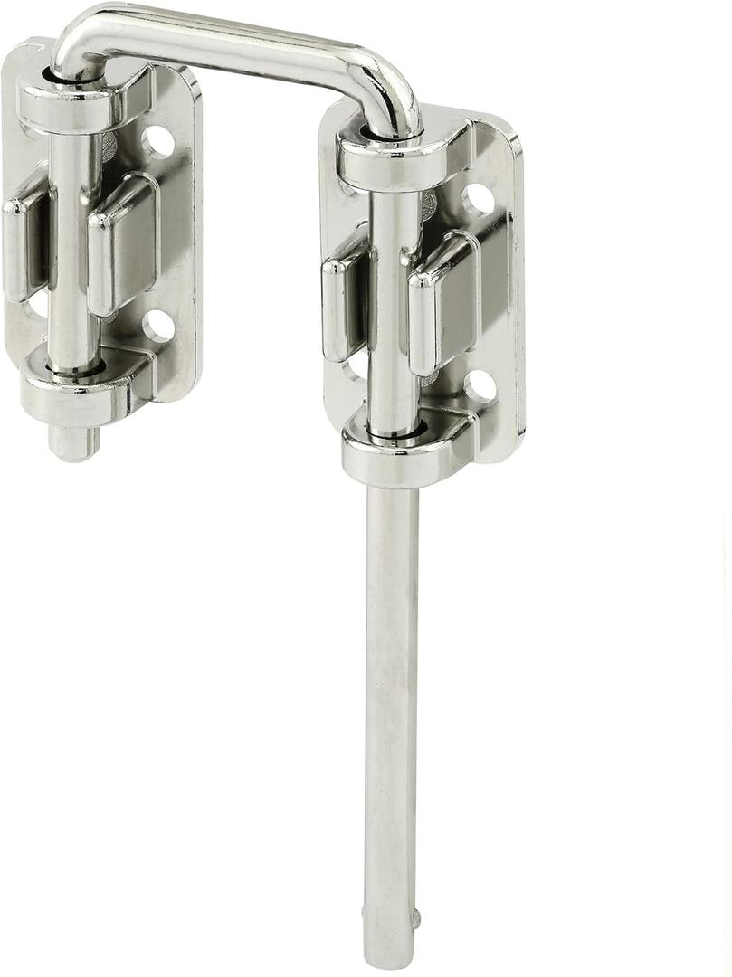 Prime-Line U 9847 Patio Sliding Door Loop Lock  Increase Home Security, Install Additional Child-Safe Security, 2-1/8 In. Hardened Steel Bar with Diecast Base, Chrome Plated (Single Pack)