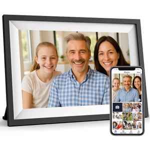Uhale Digital Picture Frame WiFi with APP 10.1 inch IPS HD Touch Screen Loop Smart Digital Photo Frame Load Electronic Picture Frame Slideshow from Phone - Perfect for Displaying Memories (Black & White)