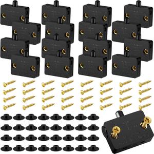 Honoson Cabinet Door Switch for Closet Light Automatic Touch Door Activated Lamp Switch for Wardrobe Applicable to 12V 24V 110V(Black,16 Pieces)