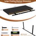 Large Floating Shelves for Wall 24" W x 12" D x 1.2" H Deep Floating Shelves 1 Pack Floating Shelf Large Storage Space Wall Mount Shelf for Living Room Kitchen Bathroom Black