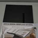 PUERSI Open Display Stand, Wooden Large Book Holder, Coffee Table Stand, Wood Easel for Magazine, Art, Cook Book, Bible, Quran - Black