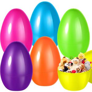 Shemira 12PCS Jumbo Large Easter Eggs, 10" Plastic Eggs for Easter Egg Hunt, Fillable Eggs Bulk, Empty Easter Eggs for Filling Treats, Basket Stuffers Fillers, Easter Party Favor