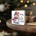 Wooden Box Signs: Baby It's Cold Outside, Snowman Decor, Christmas Signs 5x5 Inch
