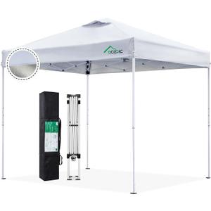 Acepic 8x8 Pop Up Canopy Tent,300D Silver-Coating Top,Pop Up Canopy Tent Instant Portable Shelter with Carry Bag, 8 Stakes
