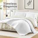 Comfort Spaces White Oversized King Quilt Set 120"x118" Bedspread Quilted Summer Lightweight Microfiber Bedding Coverlet with Double Sided Stitching Soft All Season Cozy 3 Piece with Matching Shams