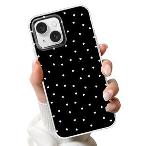 SZXYCZL Compatible with iPhone 15 Case, Cute Simple Heart Pattern for Women Aesthetic Kawaii Slim Soft PC + TPU Transparent Case-Blue