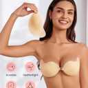 Rosefly Silicone Sticky Bra Push up for Women,Strapless Adhesive Bras, Invisible Seamless Silhouette for Dress