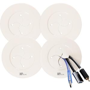 Wire Hiders for TV on Wall, 3in Off White in Wall Cable Management Kit, YCLYC Cable Hider Wall Grommets for Cables, Wire Hider Wall to Install Includes 4 Pass Brackets and 1 Hole Saw Drill