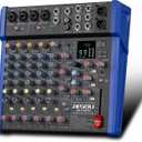 Audio Mixer, 10-Channel DJ Mixer Bluetooth Studio Mixing Board Audio with 99 DSP Effects USB Drive+48V Phantom Power, XLR Microphone Jack Professional Mixer For Karaoke Studio Streaming