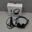 USB Headset with Microphone for PC Laptop - Wired Computer Headphones with Noise Cancelling Microphone for Home Office Online Class Skype Zoom Meetings,in Line Mute Controls (Black)