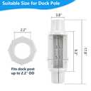 Dock Bumpers for Poles, Boat Dock Pole bumpers for Docking Dock Post Bumpers for Slide-Over Pole, Slip-On Dock Support Pipe, Vertical Protection Soft UV-Resistant Marine-Grade Vinyl 2 Pack White