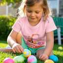 Girls Easter Shirts Kids Cotton Graphic Tees Casual T-Shirts 3-7 Years (Pink)