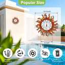 Indoor Outdoor Thermometer, Sun Wall Mounted Thermometer Waterproof Decorative for Patio, Living Room, Garden Greenhouse, Wine Cellar, No Batteries Required