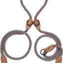 Mile High Life Dual Dog Leash - Double, 360 Swivel, Hands Free, Leather Tailored Connection for Two Dogs (Camel, 8FT)