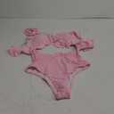 SweatyRocks Women's Cut Out Ruffle Floral One Piece Swimsuit Tie Front Monokini Bathing Suit (Medium, Pink)