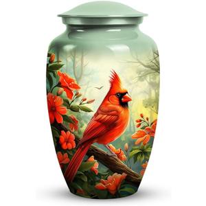 YATSKIA Red Cardinal Bird Urn for Ashes Mom & Dad - Cremation Urn for Adult Ashes Male & Female - Burial Urns for Adult Human Ashes - Funeral Decorative Urn - Human Remains Memorial Urns