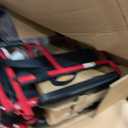 Drive Medical Lightweight Folding Transport Wheelchair with Swing-Away Footrests, Red