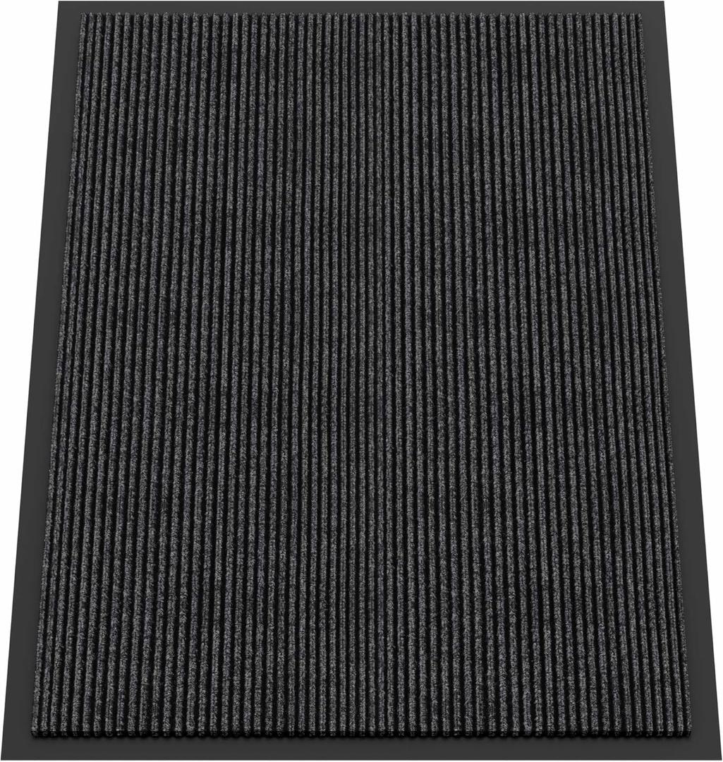 Indoor Outdoor Door Mat, 4 x 3' Doormat for Entryway, Rubber Backing Non Slip Front Door Mat Outside Entrance, Super Absorbent Commercial Floor Mat for Home Office (3' Width x 4' Length)
