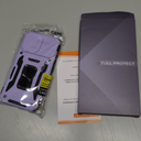 DEERLAMN Case for Samsung Galaxy S26+ Plus 6.7-Inch with Slide Camera Cover+Screen Protector(1 Pack), Rotated Ring Kickstand Military Grade Shockproof Protective Cover-Light Purple