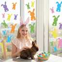 Resurhang 2 Pcs Large Easter Bunny Stencils 5 Sizes Reusable Rabbit Stencil Drawing Template for Painting on Window, Floor, DIY Crafts, Doormats, Paper, Wall, Party Decor