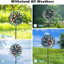 Stargarden Wind Spinners for Yard and Garden,Metal Wind Sculptures & Spinners, 6 Layers Windmill with Sturdy Stakes, Metal Yard Art Decoration