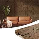 Natural Bamboo Wall Panel 96’’ x 48’’ Pole Wrap Wainscoting Panel for Interior Wall Decor Bedroom Living Room Kitchen Island Brown Burned