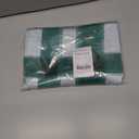 NICETOWN Swag Curtains for Living Room, Christmas Decor Rod Pocket Short Window Covering for Kitchen, Room Darkening Small Curtains for Bedroom (Green & White, 1 Pair, 36" x 36")