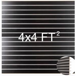 Slat Wall Paneling for Retail Display with Aluminum Reinforcement Strip, Black Garage Slatwall Storage Systems 4’x4’ MDF Slatwall Panels, Shiplap Wall Paneling Slat Board Garage Slatted Panels, With Aluminium Strip