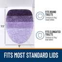 OLANLY Soft Microfiber Bathroom Toilet Lid Cover, Machine Washable Covers, 17.5x15, Stays in Place Rubber Backing, Fits Most Round, Elongated and Oblong Lids, Accessories Decor, Violet