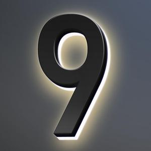 Backlit LED Illuminated House Numbers Illuminate Your Home's Identity Modern Address Numbers For Yard Outside Lighted Up Metal Home Address Signs,9