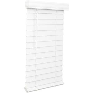LOTUS & WINDOWARE 2.5-inch Cordless Faux Wood Blind, Plantation Style, 30" Wide x 60" Long, Smooth, Bright White  for Living Room, Bedroom, Interior Door Windows (30"W x 60"H)