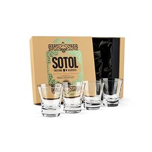 Sotol and Tequila Sipping Glasses | Tequila Glassware Collection | Set of 3 | 6 oz Professional Sippers for Drinking Joven, Reposado, Anejo Sotols | Stemless Heavy Based Liquor Snifters