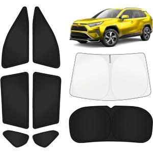 KUST Car Window Shades for Toyota RAV4 2019-2025 Windshield Sun Shade Side Window Cover UV Block Privacy Protection Rav 4 Accessories for Camping Blackout Rear Back Full Set 8PCS