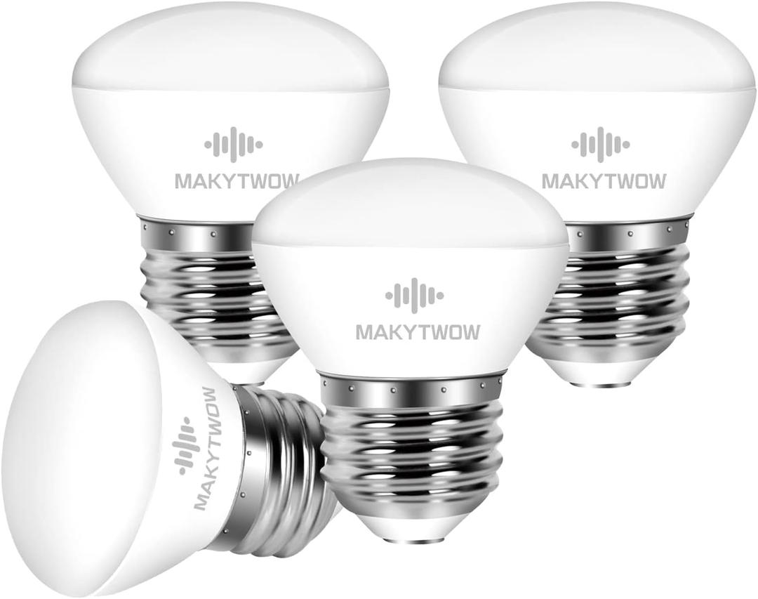 R14 Led Bulb 4W E26 Base 2700K Warm White Dimmable Mini LED Reflector Floodlight Bulb 40W Equivalent 400 Lumens 4Pack