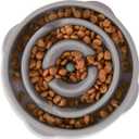 Outward Hound Fun Feeder Slo Bowl  Medium 2Cup Capacity, Slow Feeding, Small to Medium Dogs & Cats, Non-Slip, Gray, Drop Pattern