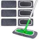 INFICRIME 6 Pack Reusable Microfiber Mop Pads Compatible with Swiffer Sweeper Mop, Dry Sweeping Cloths & Wet Mopping Cloths, Washable Mop Pads for Surface/ Hardwood Floor Cleaning, Gray (Mop is Not Included)