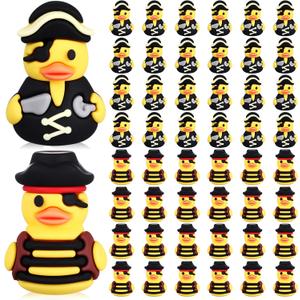 Gejoy 50 Pcs Mini Pirate Rubber Ducks Small Assorted Cruise Duck Figurines Bulk for Ducking Party Favors Halloween Carnival Supplies Baby Shower(Pirate)