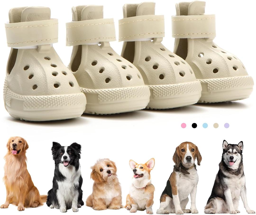 Dog Boots for Hot Pavement & Snow, Waterproof Non-Slip Dog Shoes with Reflective Straps, Adjustable Pet Booties for Small to Large Dogs, Outdoor Paw Protection, 4Pcs (Size 8: (2.56"  3.15") (W  L))
