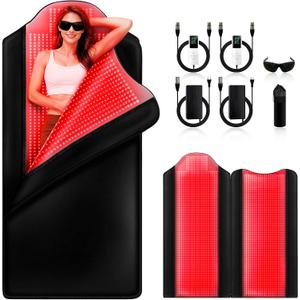 INTEO Dual Red Light Therapy Mat Full Body, 74'' x 34'' Whole Infrared Light Therapy 3 Modes Intensity Red Light with 9 Timing Function, 660nm 850nm Home Red Light Blanket for Body Skin Muscle Joint