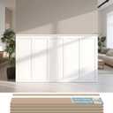 Art3d MDF Premade Paintable Board and Batten Wainscoting Kit, 189 x 54 in Molding Slat with Edge Strip, Lightweight, Paintable, Impact-Resistant, Easy to Install, Size: 189 x 54 Inch
