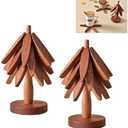 Amazon.com: Walnut Tree Table Mat,Wooden Table Mat Tree,Foldable Trivets for Hot Dishes,Non-Slip Heat Insulated Folding Wood Table Plate Mat (Walnut+Wood): Home & Kitchen