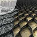 40FT Gravel Driveway Grid  1990 lbs/sq ft Load Geo Grid, HDPE Geocell Ground Stabilizer for Parking Pad, Sloped Yard, Backyard Paths  Easy DIY Installation with 32 Stakes & 40 Fasteners (Black)