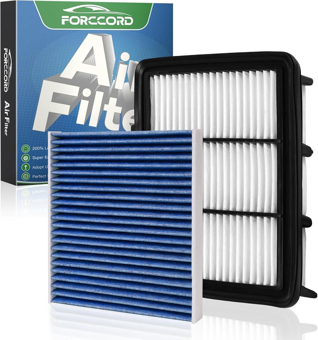 Forccord Cabin & Engine Air Filter Fit for Honda Accord 1.5L Gas 2022 2021 2020 2019 2018 Activated Carbon Cabin Filter Replacement CF10134 CA12290 Air Filter for My Accord Car